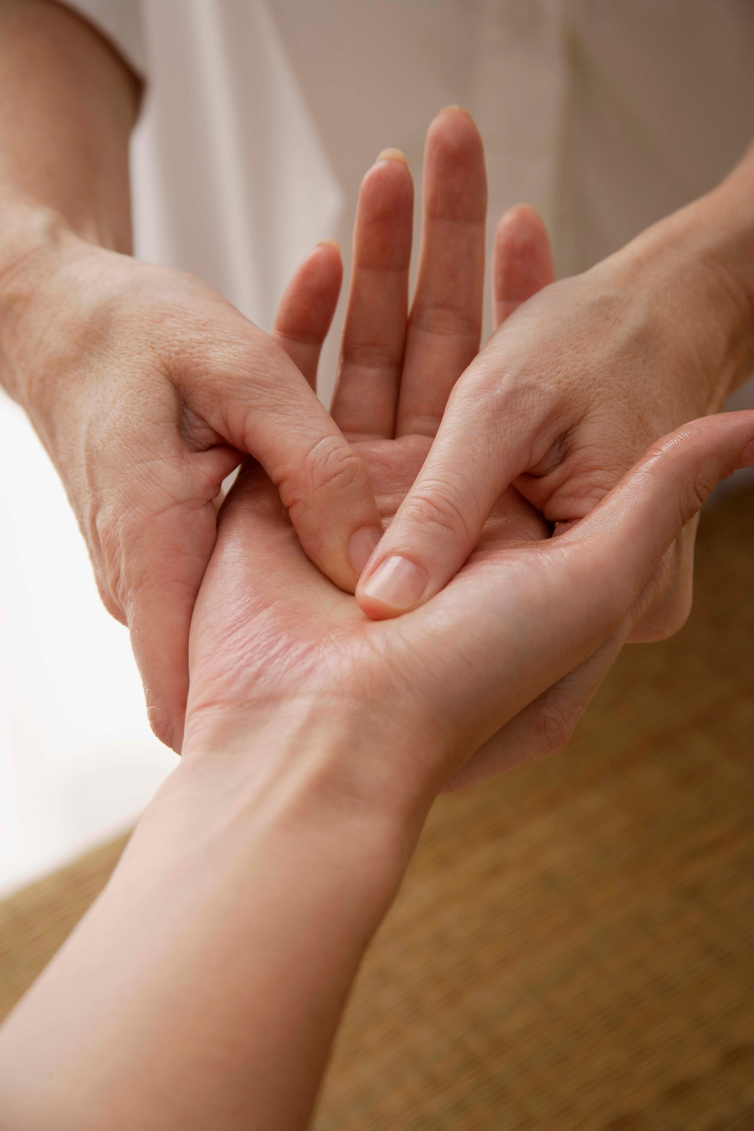 Woman having a hand massage